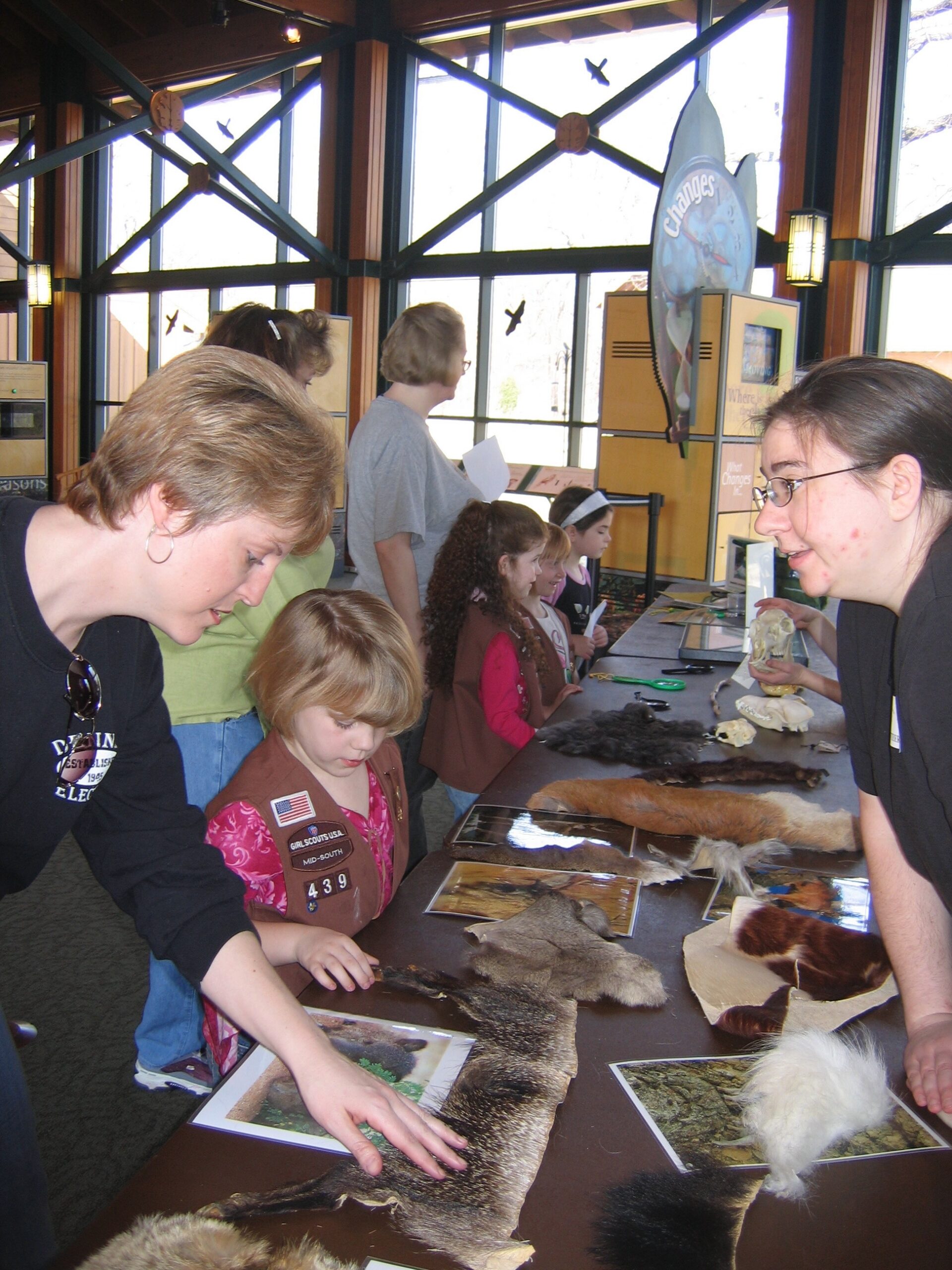 Scouts participating in a museum program